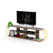 Case Tv Stand Walnut-Chrome in Walnut-Chrome - 720-CAS-TV-RF170301