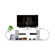 Case Tv Stand Walnut-Chrome in Walnut-Yellow - 720-CAS-TV-RF170304