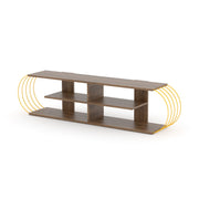 Case Tv Stand Walnut-Chrome in White-Chrome - 720-CAS-TV-RF170305