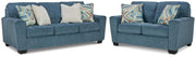 Cashton Blue Queen Sofa Sleeper and Loveseat - 40605U4