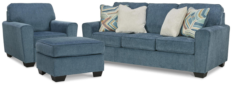 Cashton Blue Sofa, Chair and Ottoman - 40605U5