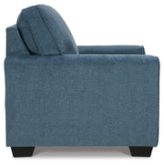 Cashton Chair and Ottoman in Blue - PKG015051