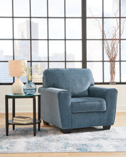 Cashton Chair and Ottoman in Blue - PKG015051