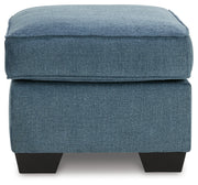 Cashton Chair and Ottoman in Blue - PKG015051
