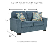Cashton Sofa, Loveseat, Chair and Ottoman in Blue - PKG015053