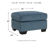 Cashton Sofa, Loveseat, Chair and Ottoman in Blue - PKG015053