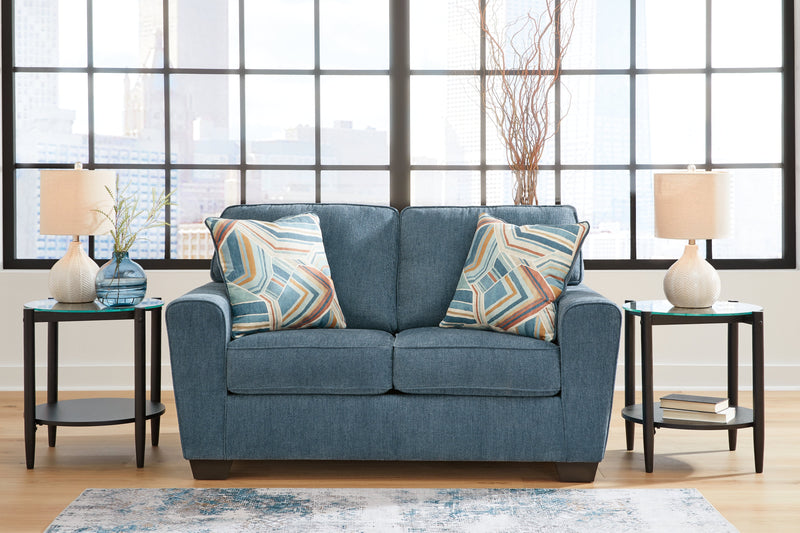 Cashton Sofa, Loveseat, Chair and Ottoman in Blue - PKG015053