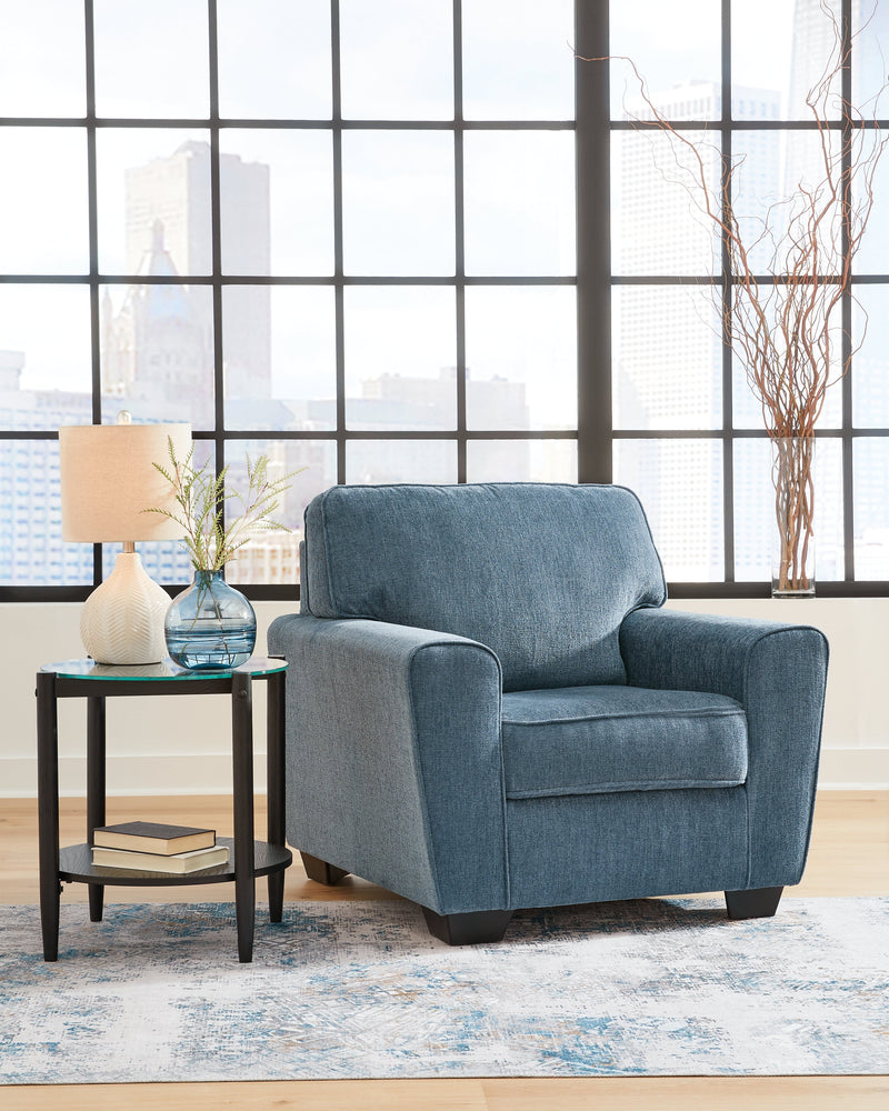 Cashton Sofa, Loveseat, Chair and Ottoman in Blue - PKG015053