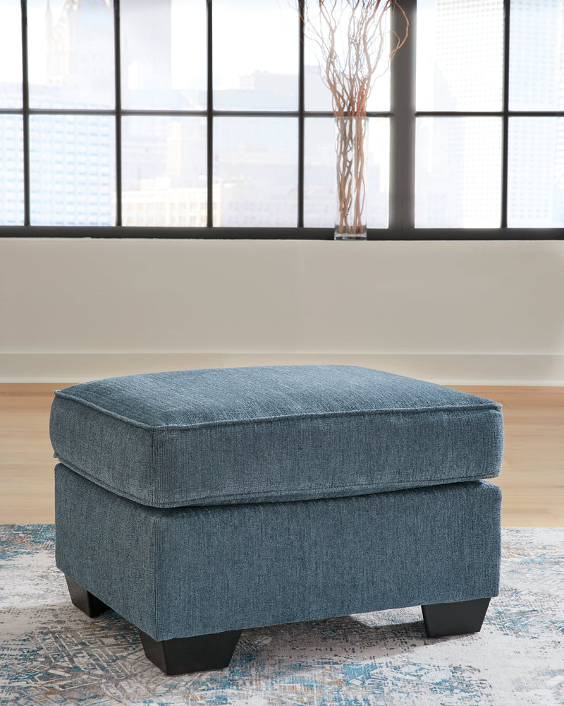 Cashton Sofa, Loveseat, Chair and Ottoman in Blue - PKG015053