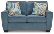 Cashton Sofa, Loveseat, Chair and Ottoman in Blue - PKG015053