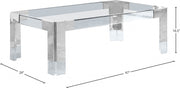 Casper Rectangular Glass Top, Acrylic And Metal Base Coffee Table in Chrome - 203-CT