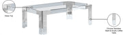 Casper Rectangular Glass Top, Acrylic And Metal Base Coffee Table in Chrome - 203-CT