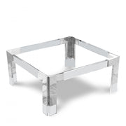 Casper Square Glass Top, Acrylic And Metal Base Coffee Table in Chrome - 202-CT