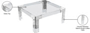 Casper Square Glass Top, Acrylic And Metal Base Coffee Table in Chrome - 202-CT