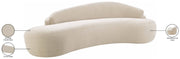 Caspian 101" Chenille Fabric Upholstered Sofa in Beige - 44033Beige-S