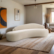 Caspian 101" Chenille Fabric Upholstered Sofa in Beige - 44033Beige-S