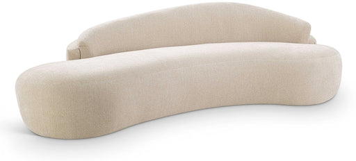 Caspian 101" Chenille Fabric Upholstered Sofa in Beige - 44033Beige-S