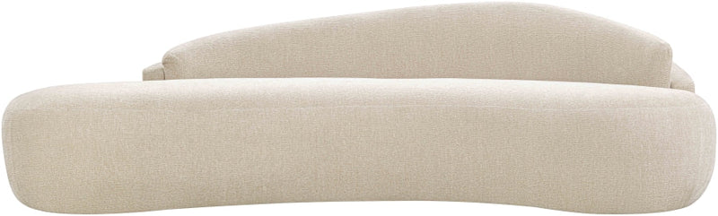 Caspian 101" Chenille Fabric Upholstered Sofa in Beige - 44033Beige-S