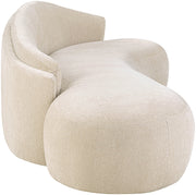 Caspian 101" Chenille Fabric Upholstered Sofa in Beige - 44033Beige-S