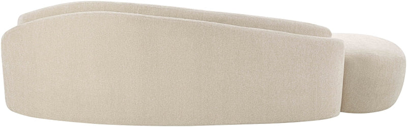 Caspian 101" Chenille Fabric Upholstered Sofa in Beige - 44033Beige-S
