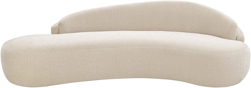 Caspian 101" Chenille Fabric Upholstered Sofa in Beige - 44033Beige-S