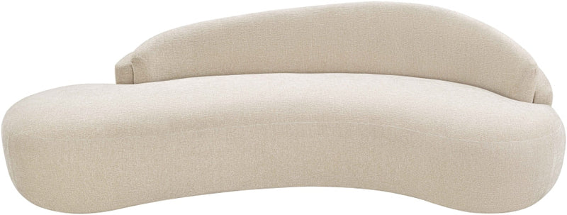 Caspian 101" Chenille Fabric Upholstered Sofa in Beige - 44033Beige-S