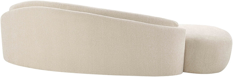 Caspian 101" Chenille Fabric Upholstered Sofa in Beige - 44033Beige-S