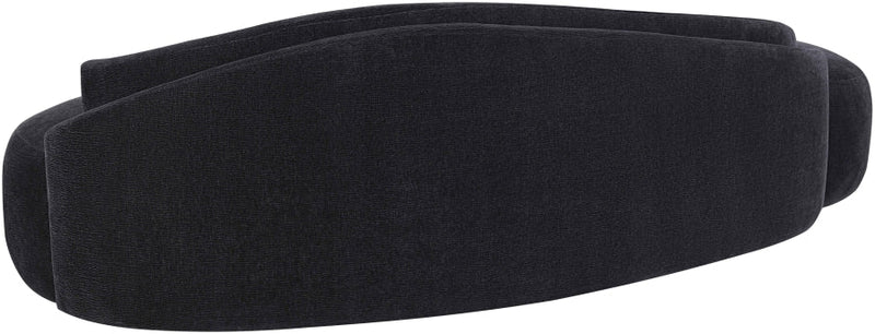 Caspian 101" Chenille Fabric Upholstered Sofa in Black - 44033Black-S