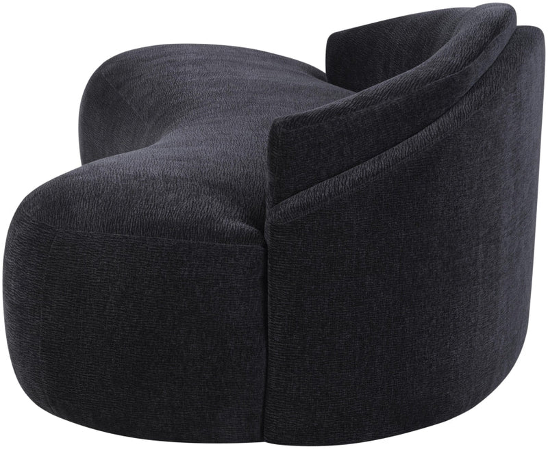 Caspian 101" Chenille Fabric Upholstered Sofa in Black - 44033Black-S