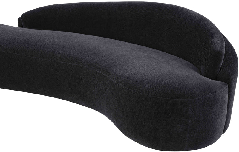 Caspian 101" Chenille Fabric Upholstered Sofa in Black - 44033Black-S