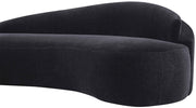 Caspian 101" Chenille Fabric Upholstered Sofa in Black - 44033Black-S