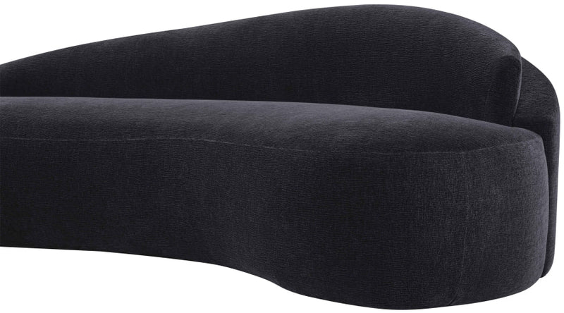 Caspian 101" Chenille Fabric Upholstered Sofa in Black - 44033Black-S