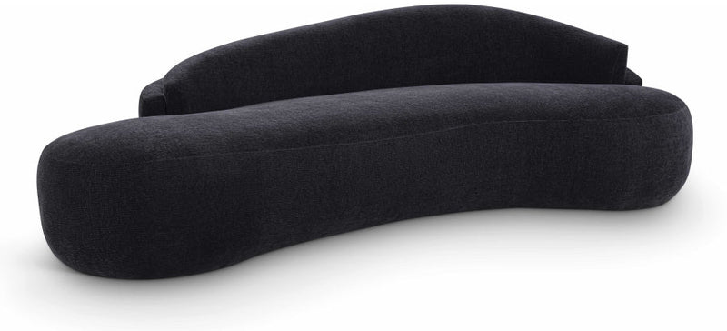 Caspian 101" Chenille Fabric Upholstered Sofa in Black - 44033Black-S