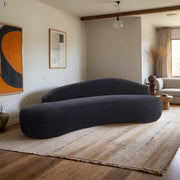 Caspian 101" Chenille Fabric Upholstered Sofa in Black - 44033Black-S