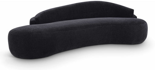 Caspian 101" Chenille Fabric Upholstered Sofa in Black - 44033Black-S