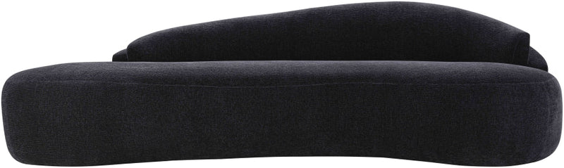 Caspian 101" Chenille Fabric Upholstered Sofa in Black - 44033Black-S