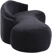 Caspian 101" Chenille Fabric Upholstered Sofa in Black - 44033Black-S