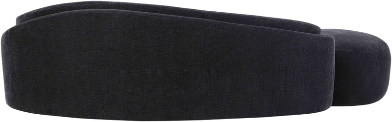 Caspian 101" Chenille Fabric Upholstered Sofa in Black - 44033Black-S