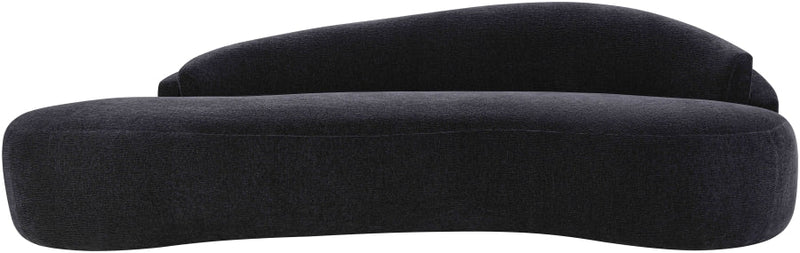 Caspian 101" Chenille Fabric Upholstered Sofa in Black - 44033Black-S