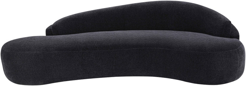 Caspian 101" Chenille Fabric Upholstered Sofa in Black - 44033Black-S