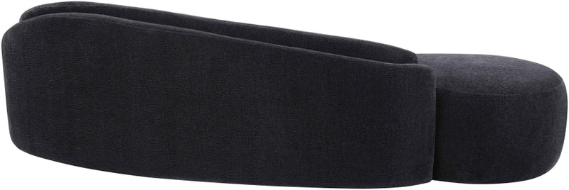 Caspian 101" Chenille Fabric Upholstered Sofa in Black - 44033Black-S