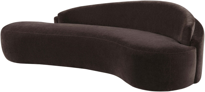 Caspian 101" Chenille Fabric Upholstered Sofa in Brown - 44033Brown-S