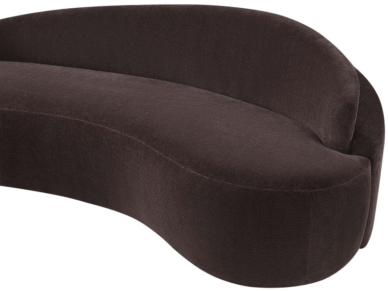 Caspian 101" Chenille Fabric Upholstered Sofa in Brown - 44033Brown-S