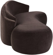Caspian 101" Chenille Fabric Upholstered Sofa in Brown - 44033Brown-S
