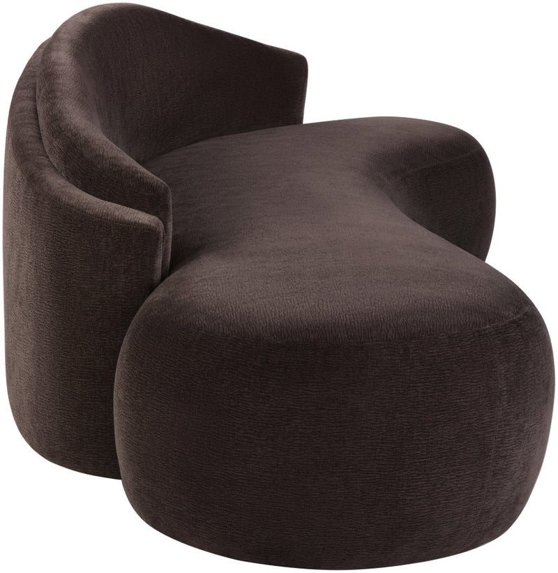 Caspian 101" Chenille Fabric Upholstered Sofa in Brown - 44033Brown-S