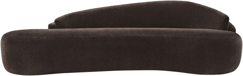 Caspian 101" Chenille Fabric Upholstered Sofa in Brown - 44033Brown-S