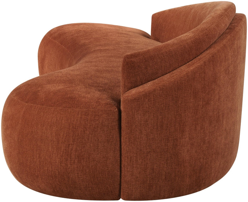 Caspian 101" Chenille Fabric Upholstered Sofa in Cognac - 44033Cognac-S
