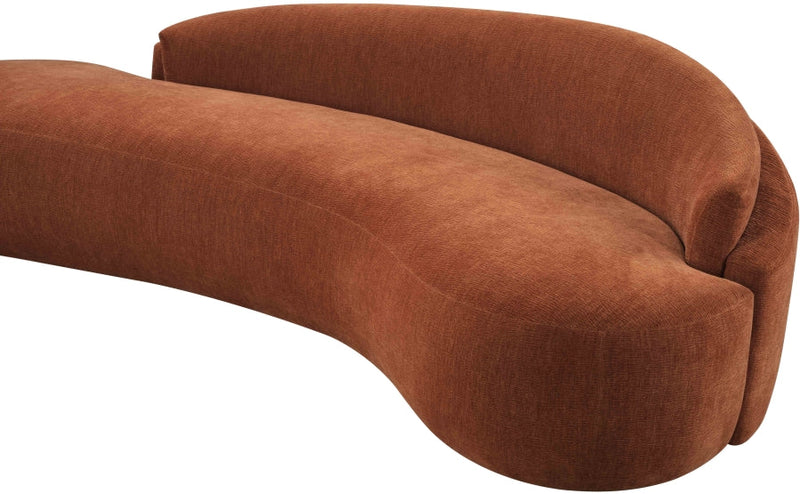 Caspian 101" Chenille Fabric Upholstered Sofa in Cognac - 44033Cognac-S