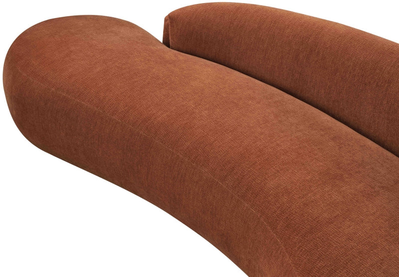 Caspian 101" Chenille Fabric Upholstered Sofa in Cognac - 44033Cognac-S