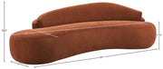 Caspian 101" Chenille Fabric Upholstered Sofa in Cognac - 44033Cognac-S